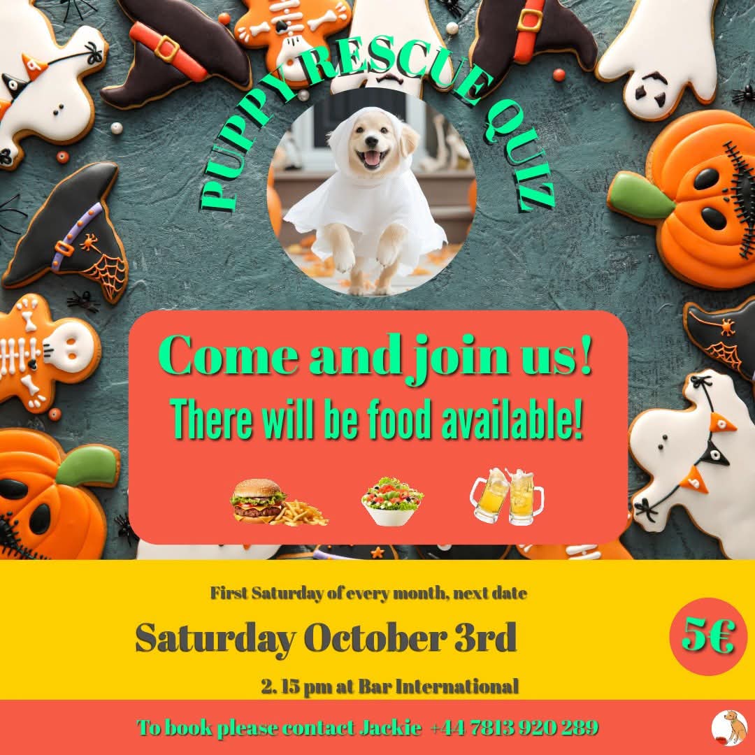 Puppy Rescue Quiz — Saturday 3 October at Bar International